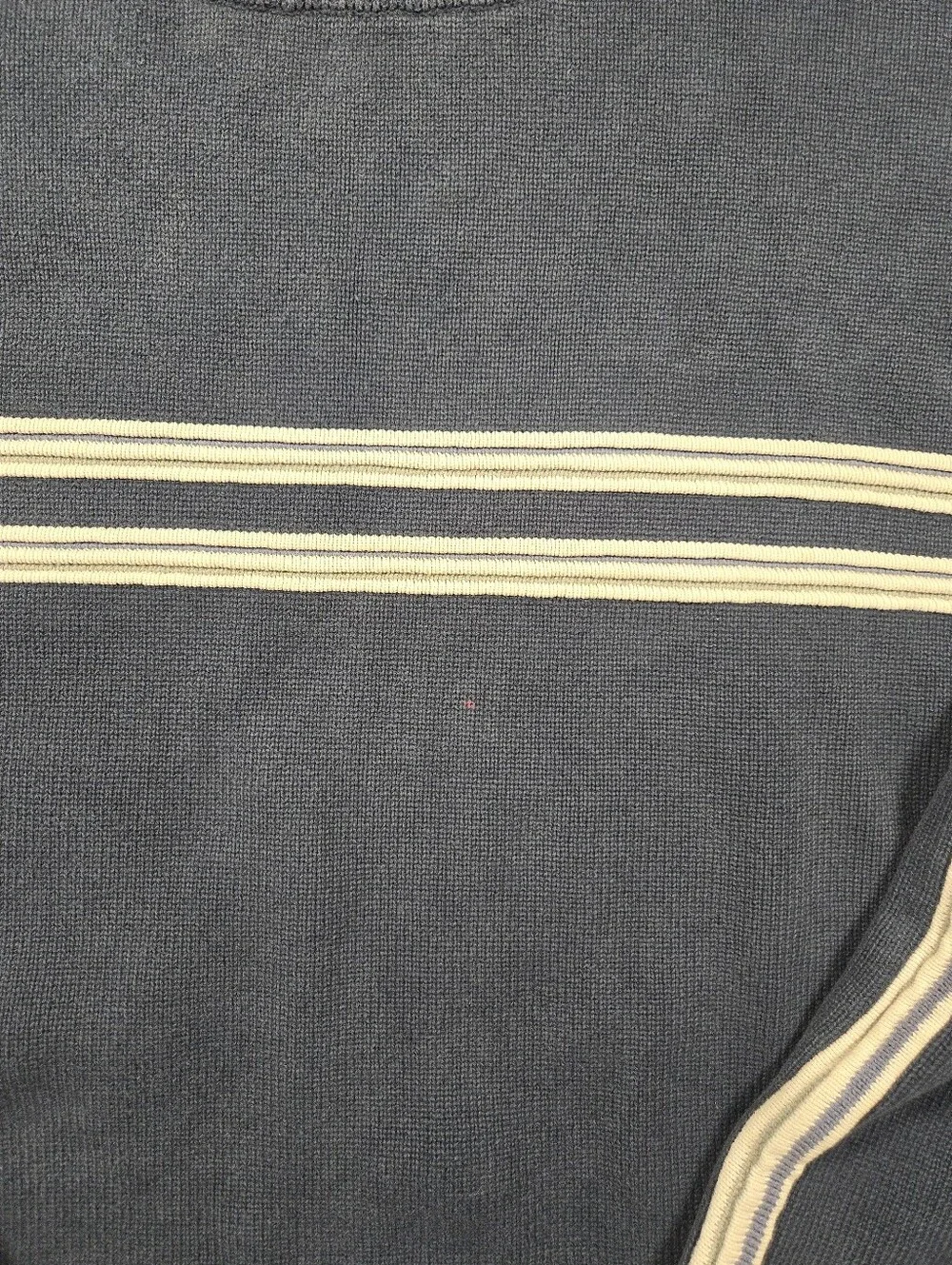 Vintage Quiksilver 90s Knit Sweater Large Blue Boxy Striped Crewneck Skater Surf - Picture 8 of 13